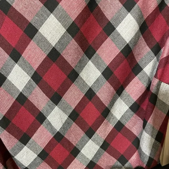 Unique Vintage Large Red Black Gray Plaid Devon Dress - Picture 3 of 6